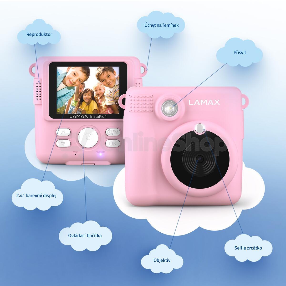 Fotoaparát LAMAX InstaKid1, růžový