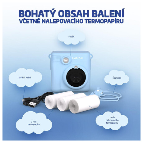 SET Fotoapart LAMAX InstaKid1, modr + Termopapr LAMAX InstaKid1, 3ks