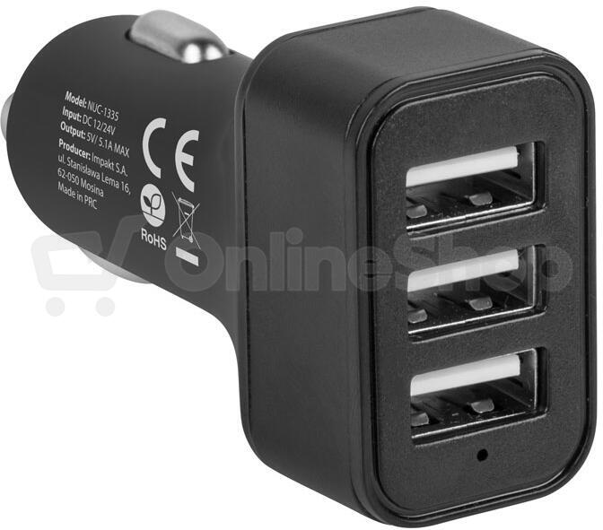 NATEC nabíječka do auta CONEY, 2XUSB, 1XUSB-C, 84W (NUC-1981)