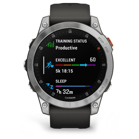 Garmin epix (Gen 2)  Standard Edition / 47 mm, Slate Steel / Black Band, EU (010-02582-01)