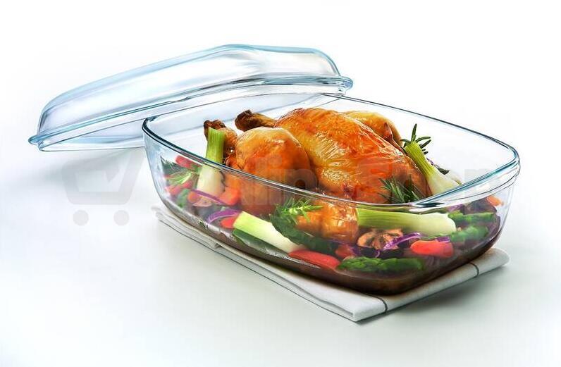 Skleněná zapékací mísa Pyrex s víkem 36x22cm/6,7l