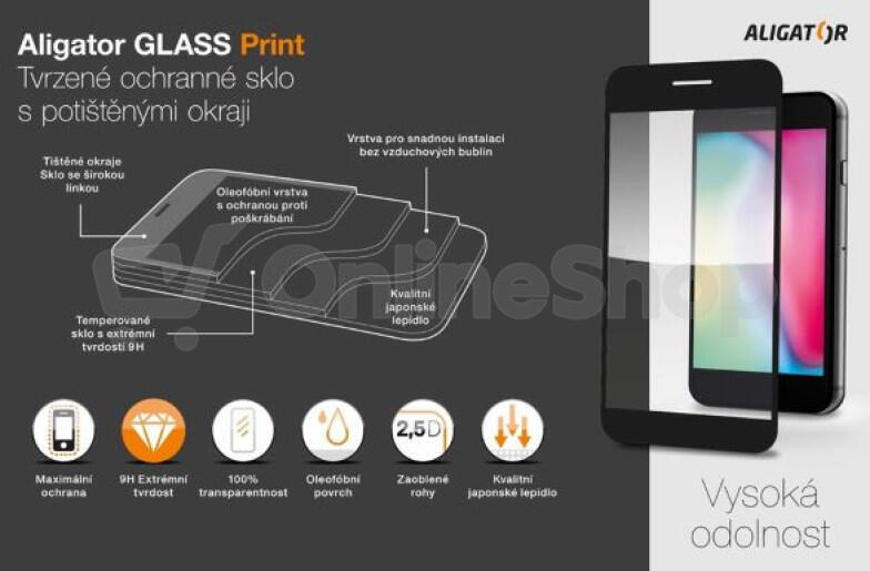 Aligator Ochrana displeje GLASS PRINT iPhone 15 Pro Max černá