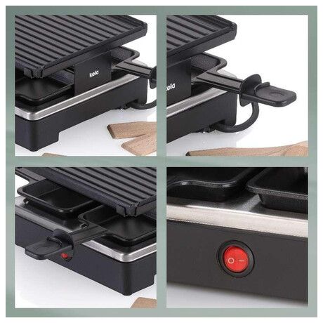 KELA Raclette/Grill Geneva lit hlink ern 4 osoby 21,5x21,5x12,0cm KL-10048