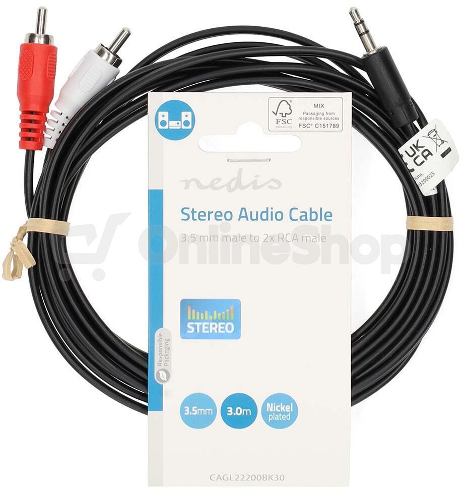 Stereo Audio Kabel NEDIS CAGL22200BK30