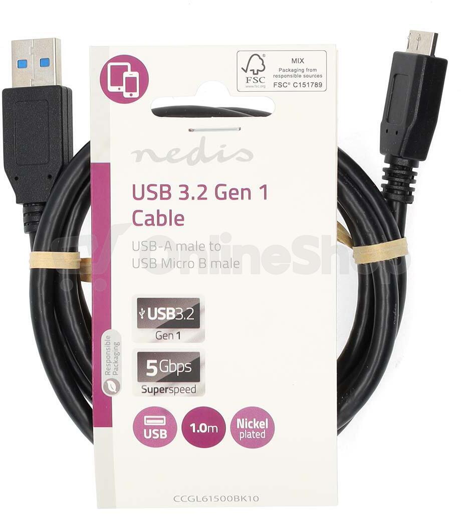 USB kabel NEDIS CCGL61500BK10