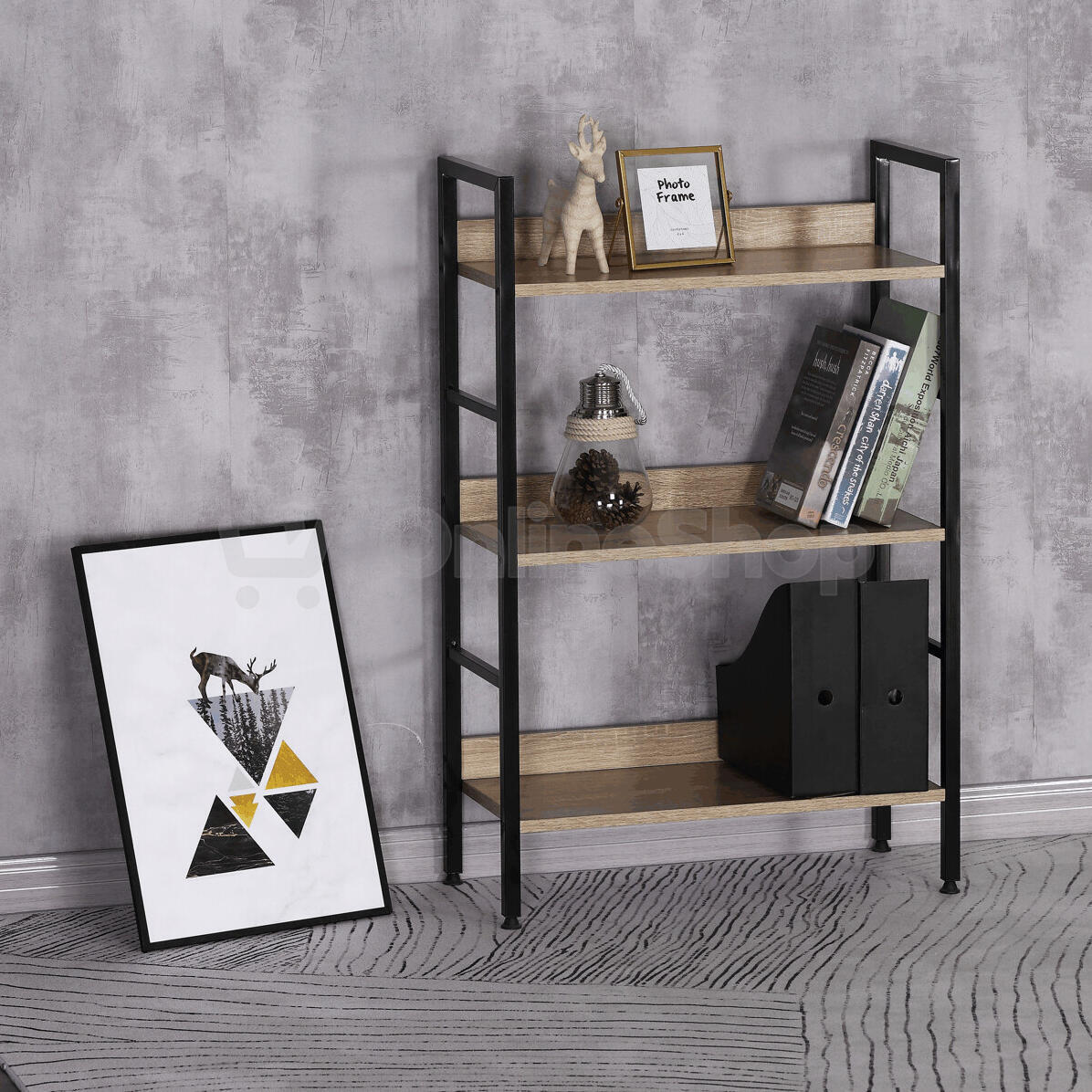 Regál, mdf, hnědá, GD-313 OAK Autronic