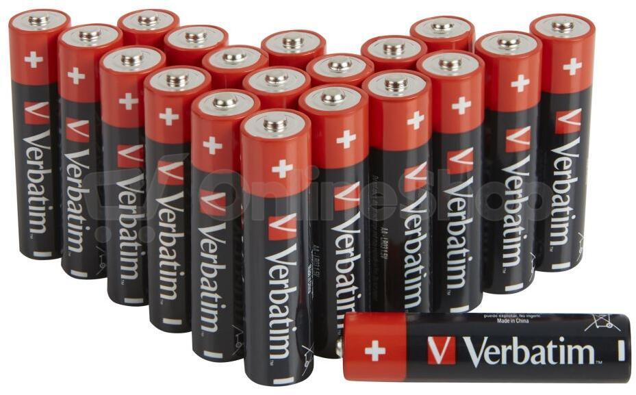 Alkalické AA /LR6/ baterie 20ks/pack Verbatim (49877)