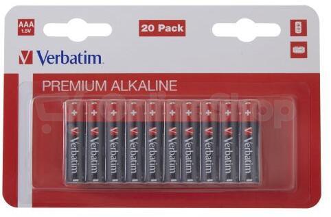 Alkalické AAA /LR03/ baterie 20ks/pack Verbatim (49876)
