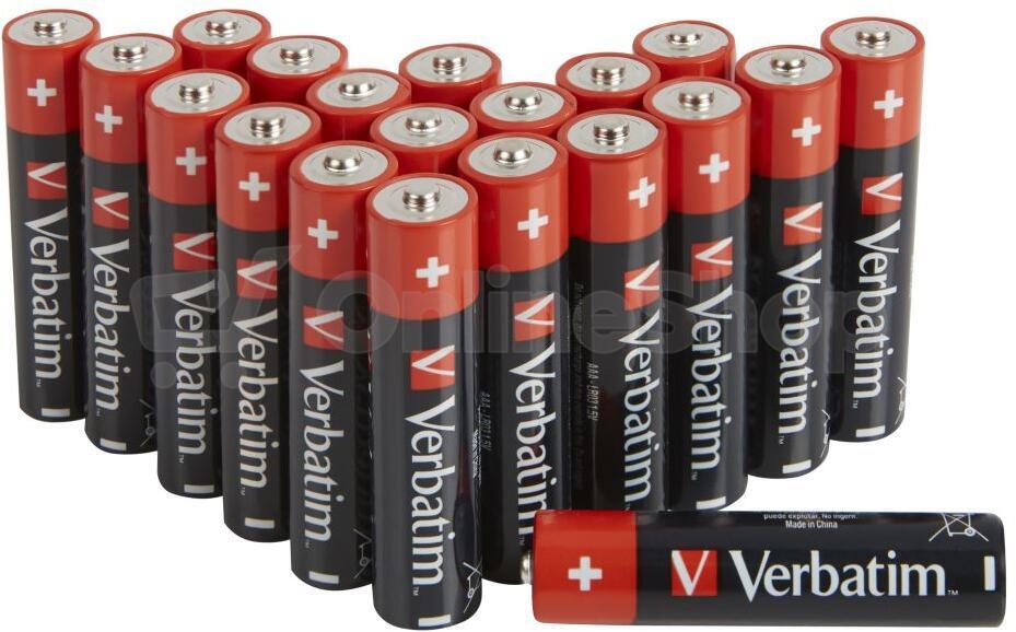 Alkalické AAA /LR03/ baterie 20ks/pack Verbatim (49876)