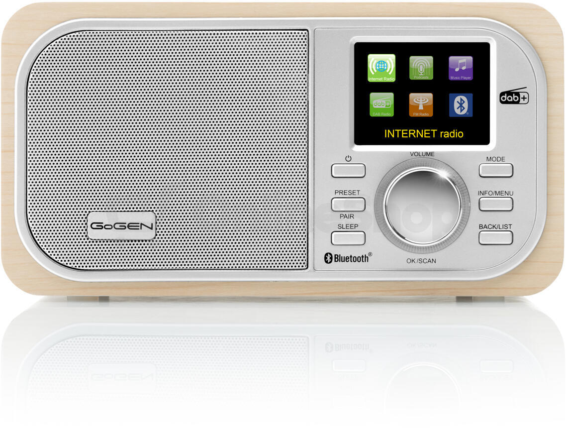Internetové rádio s DAB+ GoGEN IR 237 BTDAB, hnědá/stříbrná