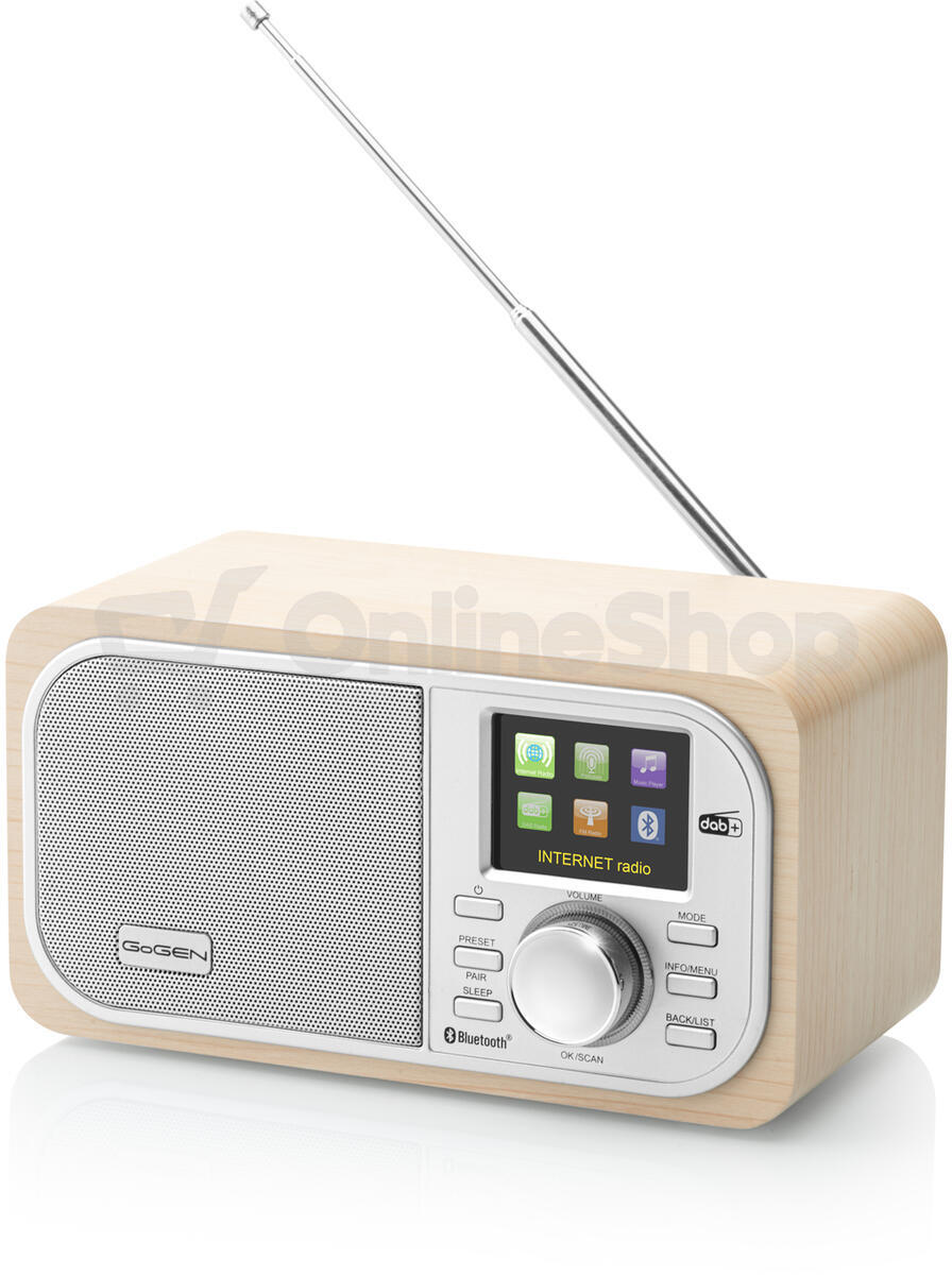 Internetové rádio s DAB+ GoGEN IR 237 BTDAB, hnědá/stříbrná