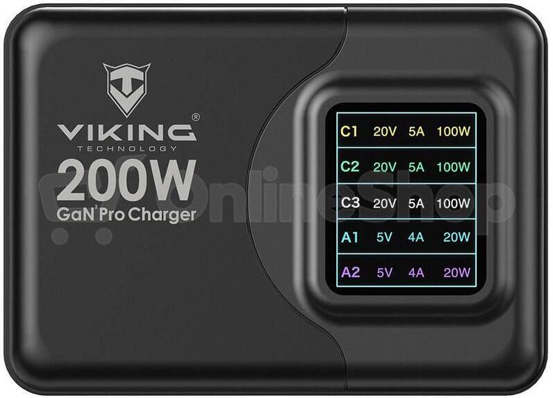 Viking nabíječka USB GaN 200W PD Pro (VCH200PD)