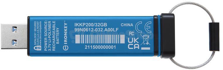 Kingston IronKey Keypad 200/32GB/USB 3.2/USB-A/Modrá (IKKP200/32GB)
