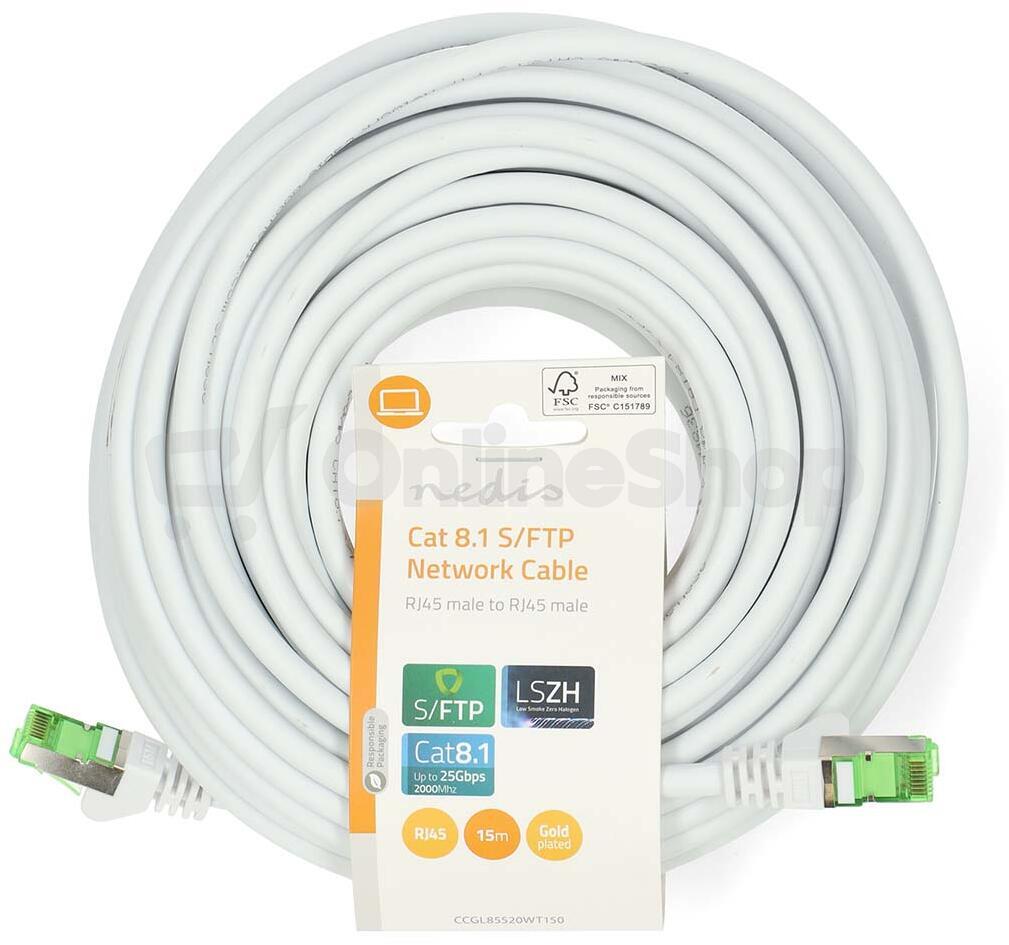 Síťový kabel Cat 8.1 NEDIS CCGL85520WT150
