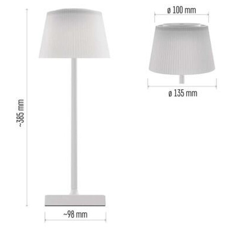 Emos LED stoln lampa KATIE, nabjec, bl (Z7630W)