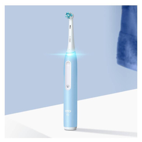 Oral-B iO3 Ice Blue elektrick zubn kartek, magnetick, 3 reimy, asova, tlakov senzor, modr