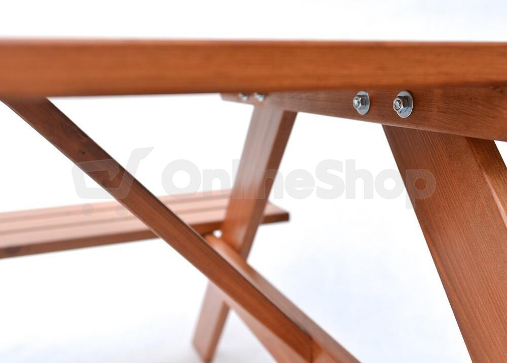 ROJA PIKNIK zahradní set dřevěný - 200 cm - lakovaný