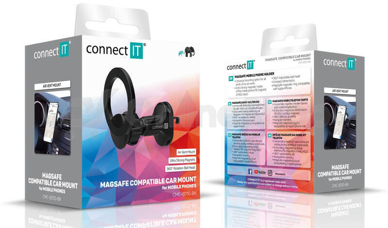 CONNECT IT InCarz Magsafe držák do auta do mřížky, ČERNÝ (CMC-8010-BK)