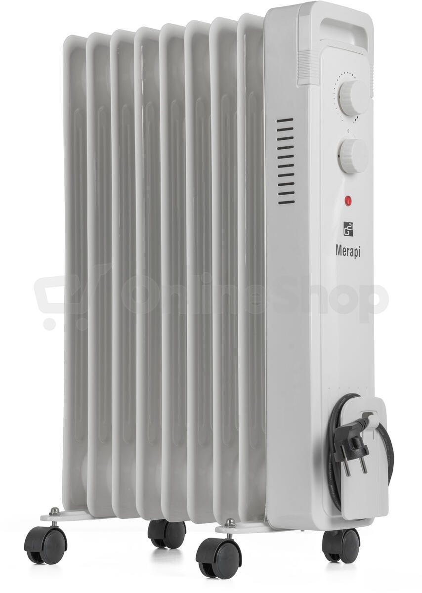 Olejový radiátor G21 Merapi bílý, 9 žeber, 2000 W