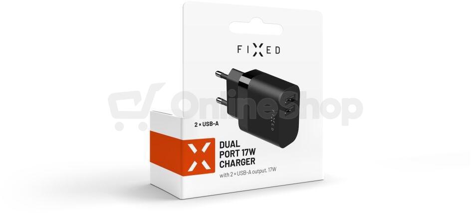 Fixed nabíječka 2xUSB 17W FIXC17N-2U-BK