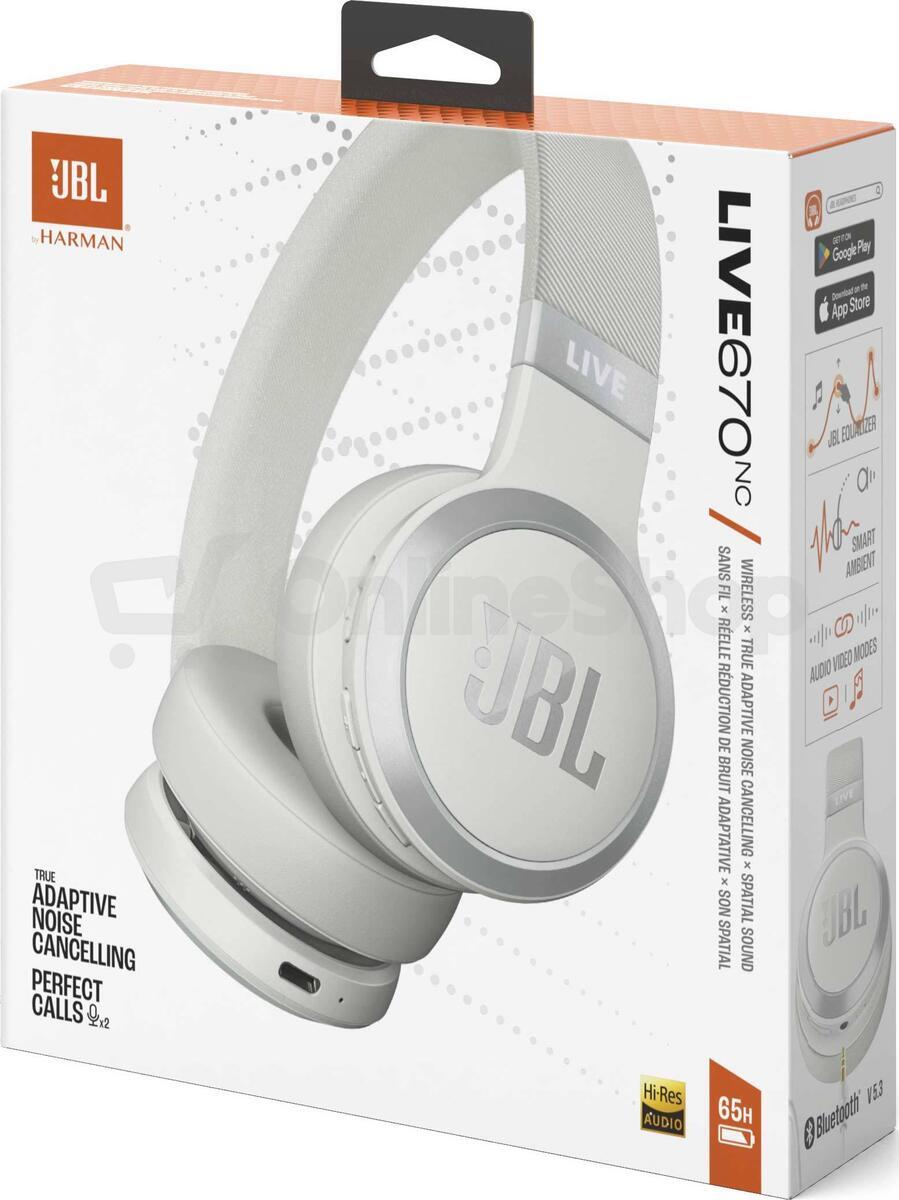 Bezdrátová sluchátka JBL Live 670NC, bílá