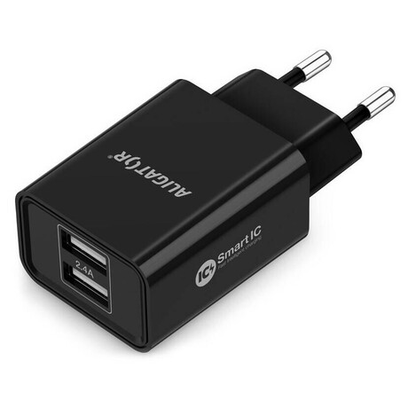 Aligator CD ALI s 2xUSB výstupem, 2,4A, smart IC, černá