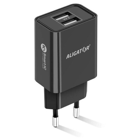 Aligator CD ALI s 2xUSB výstupem, 2,4A, smart IC, černá