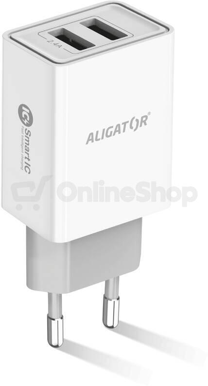 Aligator CD ALI s 2xUSB výstupem, 2,4A, smart IC, bílá