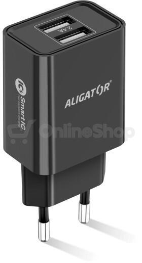 Aligator CD ALI USB-C 2xUSB výstup, 2,4A, smart IC, černá