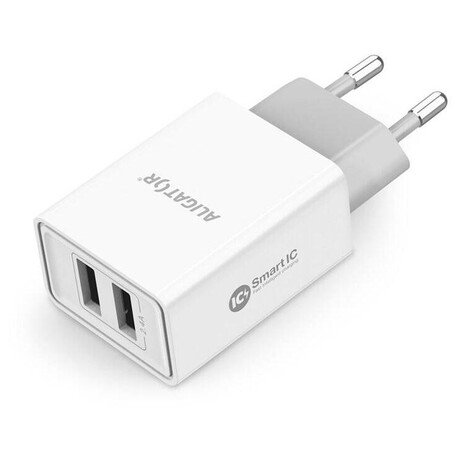 Aligator CD ALI USB-C 2xUSB výstup, 2,4A, smart IC, bílá