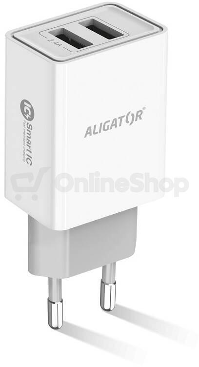 Aligator CD ALI USB-C 2xUSB výstup, 2,4A, smart IC, bílá