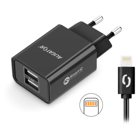 Aligator CD ALI iPhone/iPad 2xUSB výst.2,4A, smart IC,černá