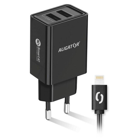 Aligator CD ALI iPhone/iPad 2xUSB výst.2,4A, smart IC,černá