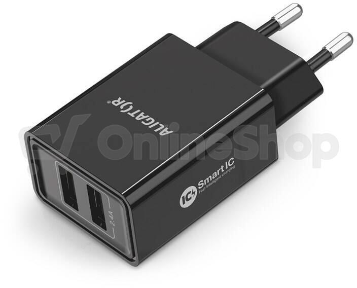 Aligator CD ALI iPhone/iPad 2xUSB výst.2,4A, smart IC,černá