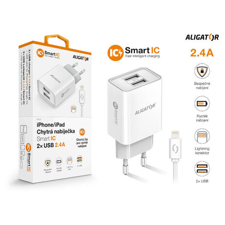 Aligator CD ALI iPhone/iPad 2xUSB vst.2,4A, smart IC, bl