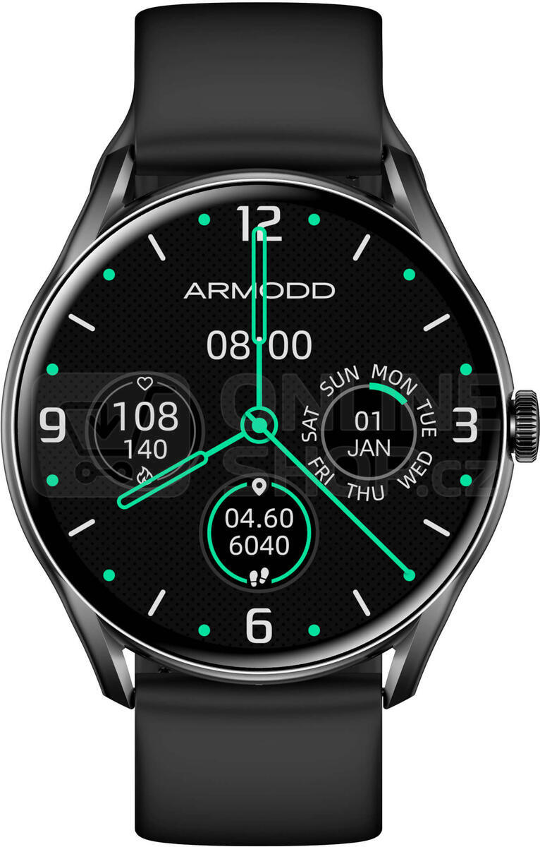 Chytré hodinky ARMODD Roundz 5, černé (9105)