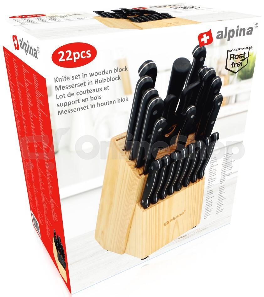 ALPINA Sada nožů v dřevěném stojanu 22 ks ED-212292