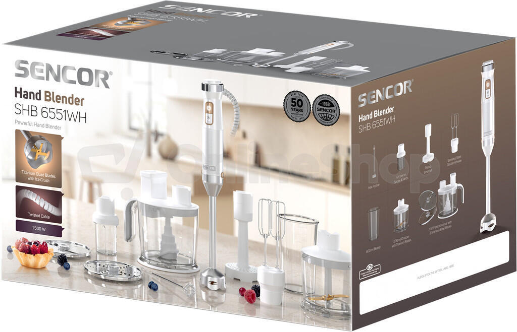 Tyčový mixér Sencor SHB 6551WH