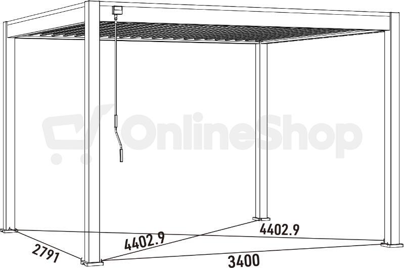 Pergola ROJA INTRO NEO 3,6x3 m, hliník a ocel