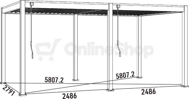 Pergola ROJA INTRO NEO 5,3x3 m, hliník a ocel