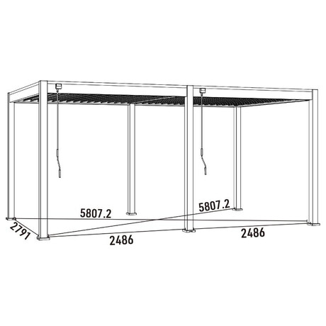 Pergola Rojaplast INTRO NEO 5,3x3 m, hlink a ocel