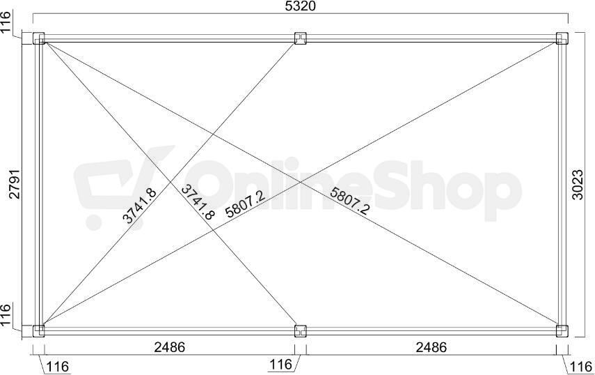 Pergola ROJA INTRO NEO 5,3x3 m, hliník a ocel