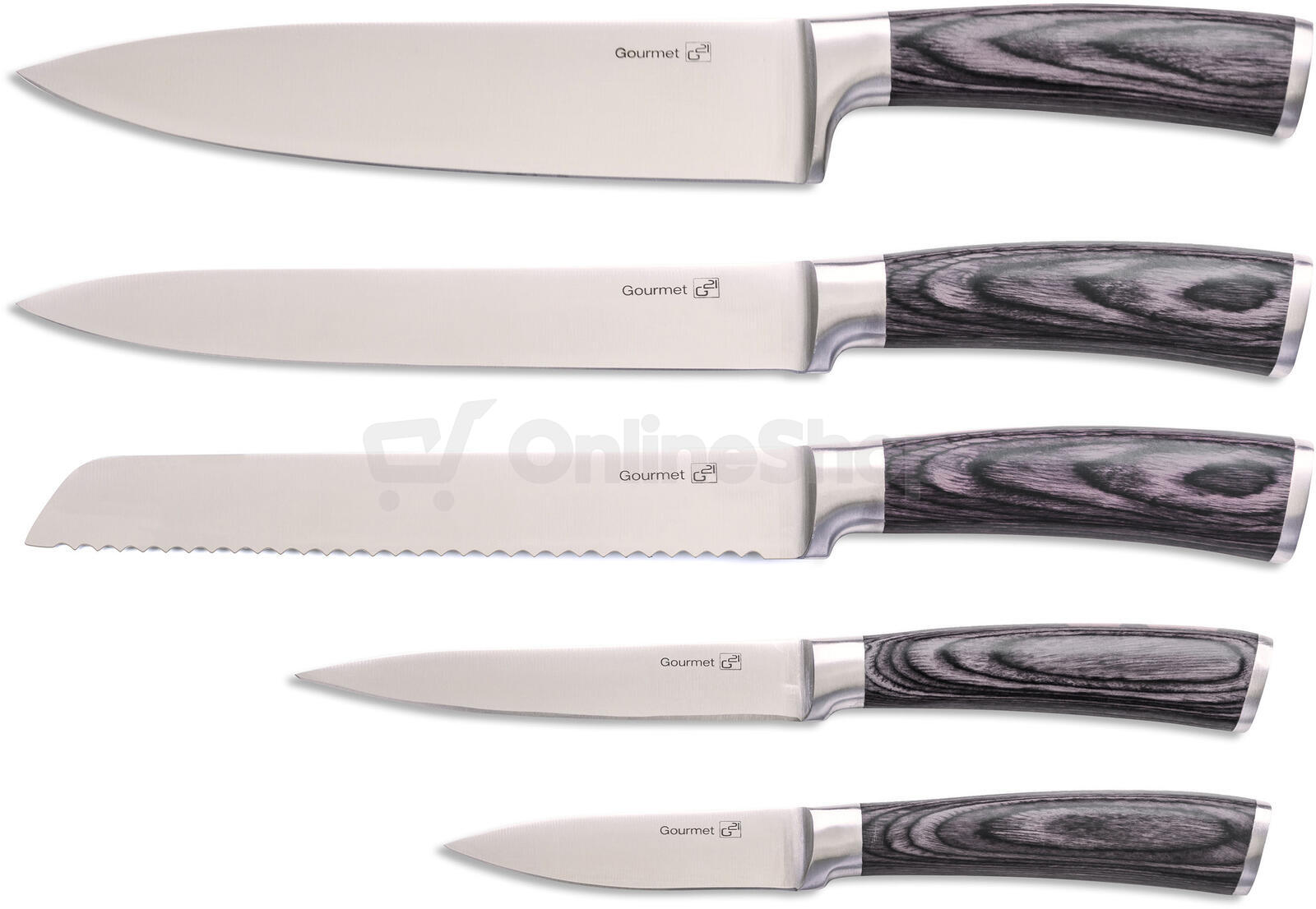 Sada nožů G21 Gourmet Stone 5 ks + bambusový blok