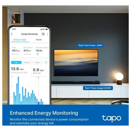 TP-Link Tapo P110M chytr mini zsuvka, monitoring