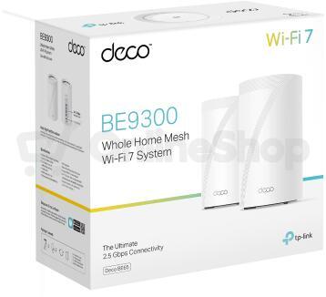 WiFi router TP-Link Deco BE65(2-pack) BE9300, WiFi 7, 4x 2.5GLAN, USB, 2,4/5/6GHz