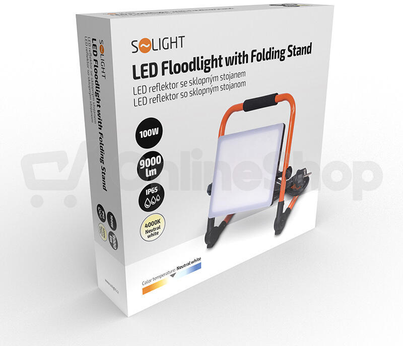 LED reflektor se sklopným stojanem Solight, IP65