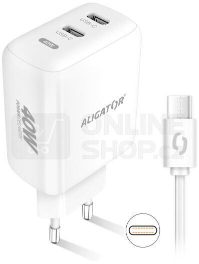 Recenze Aligator Chytrá Síťová Nabíječka Aligator Power Delivery 40w 2xusb C Usb Cusb C 5528