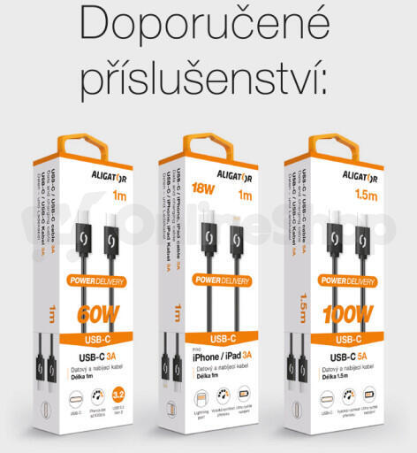 Rychlá nabíječka ALIGATOR PD 20W USB-C, černá