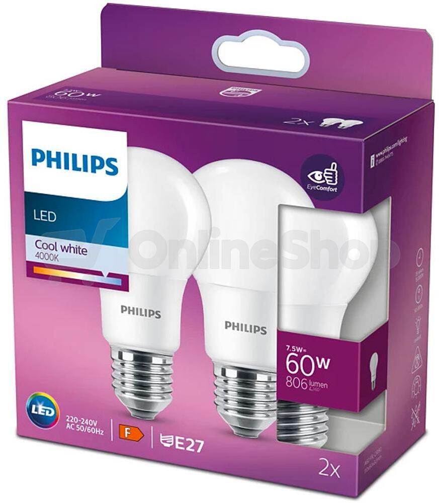 Žárovka Philips LED 60W A60 E27 CW FR ND 2SRT6