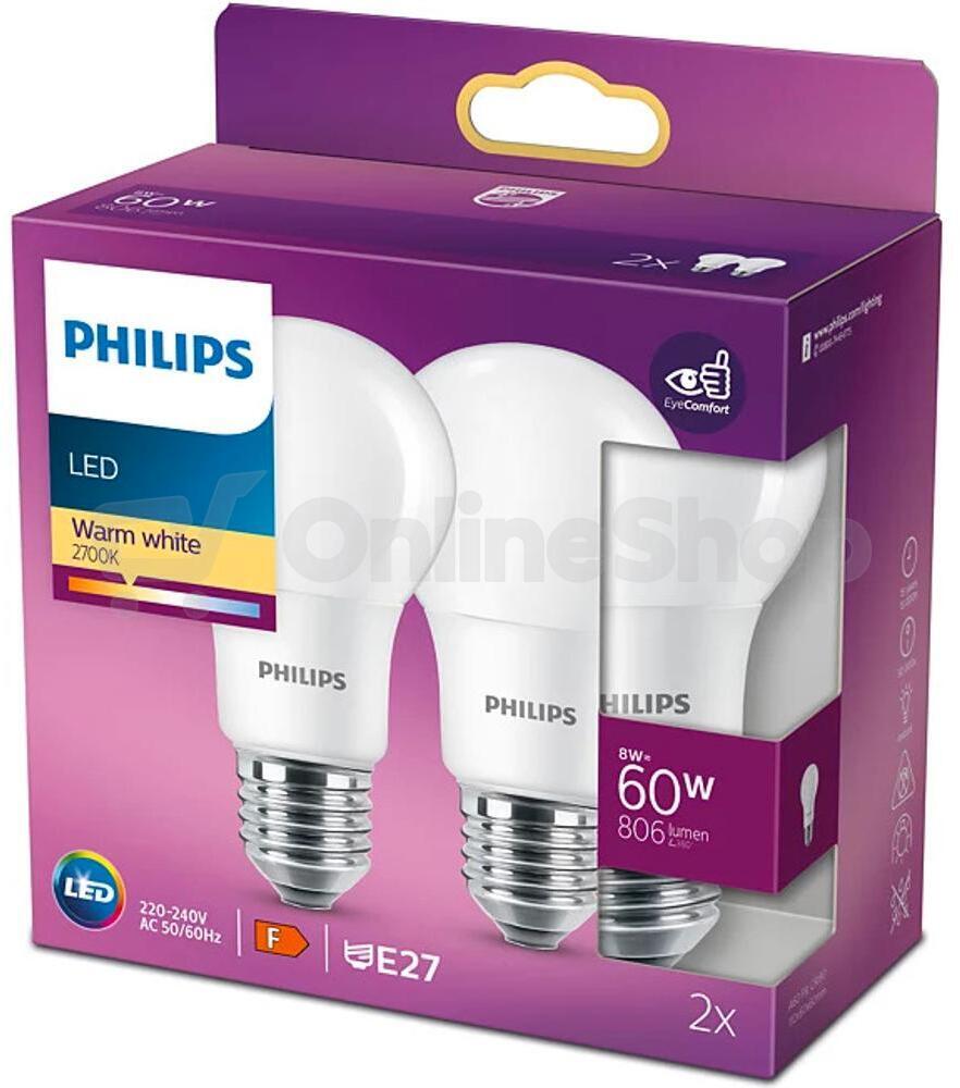 Žárovka Philips LED 60W A60 E27 2700K